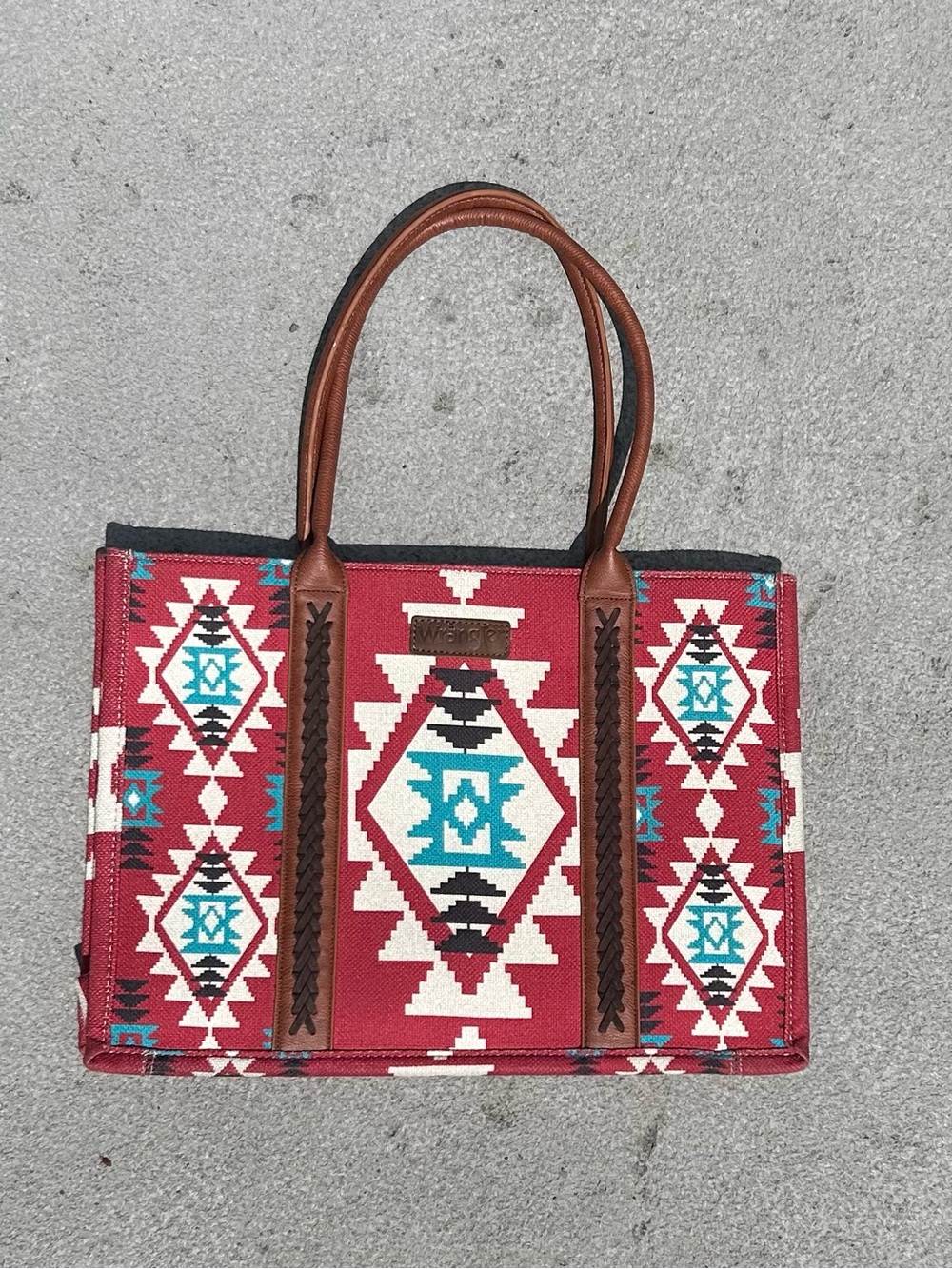 Wrangler Angel Diamond Red & Turquoise Tote Bag 🤠✨